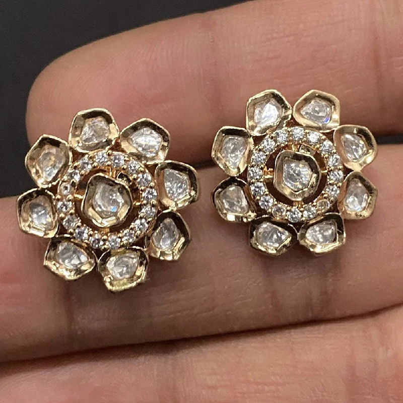 Exclusive Jewelry Sale – Grab Timeless Pieces Now Prime Kundan Jewellery Gold Plated Polki Kundan Stud Earrings