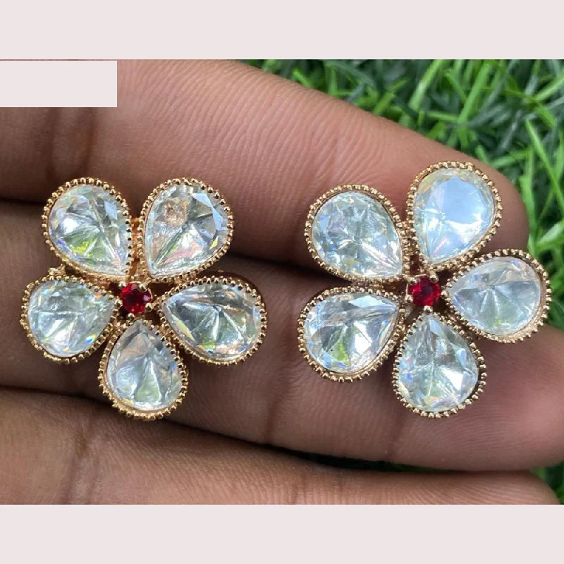 Glamorous Jewelry, Glamorous Deals – Shop Now Prime Kundan Jewellery Gold Plated Polki Kundan Stud Earrings