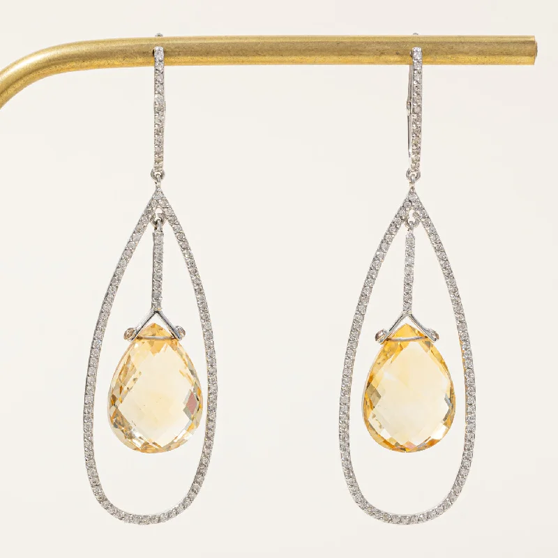 Elegant Necklaces And Bracelets At Limited-Time Offers Citrine & Diamond Drop Earrings | 1.16ctw |