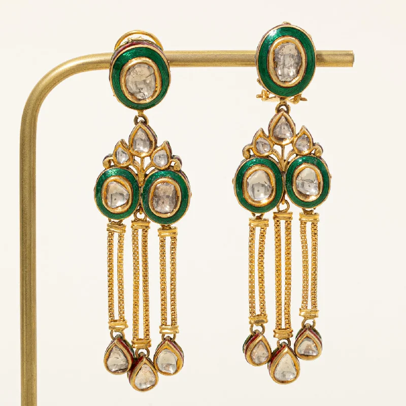 Upgrade Your Jewelry Collection For Less Diamond & Enamel Drop Earrings | 3.00ctw | Upgrade Your Jewelry Collection For Less Diamond & Enamel Drop Earrings | 3.00ctw |