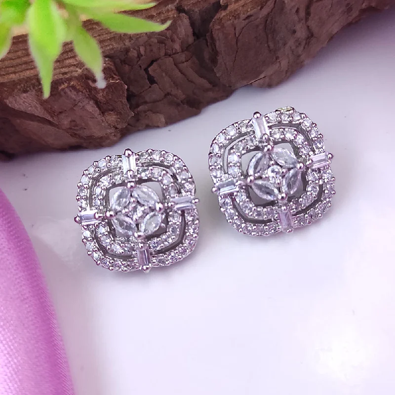 Special Jewelry Deals – Upgrade Your Collection Raj Creations Silver Plated AD Stone Stud Earrings Special Jewelry Deals – Upgrade Your Collection Raj Creations Silver Plated AD Stone Stud Earrings