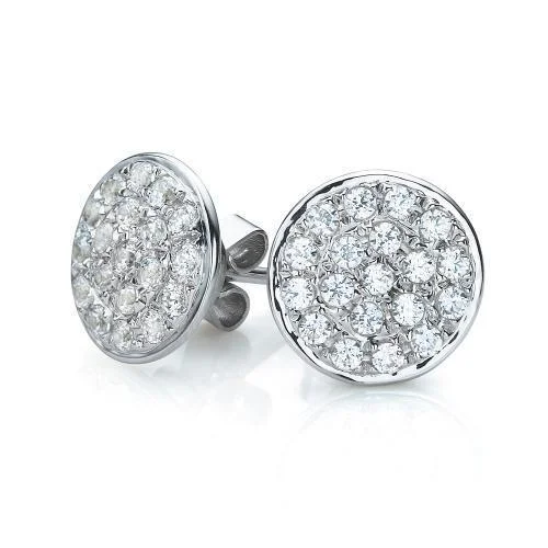 Dainty Floral Jewelry For Feminine Elegance Round Brilliant stud earrings with 0.57 carats* of diamond simulants in 10 carat white gold