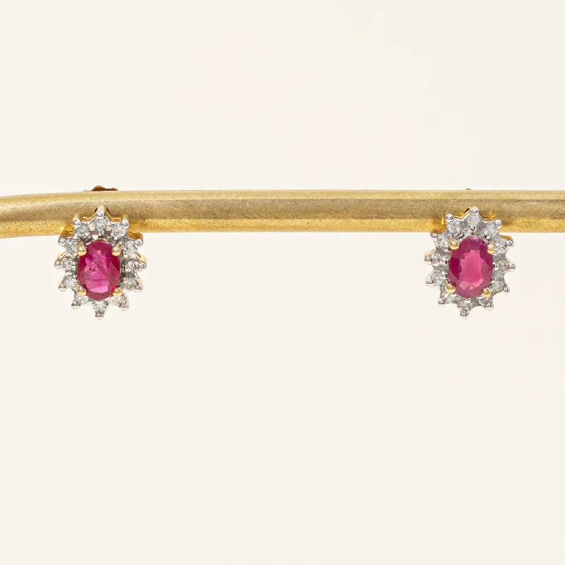 Shop Dazzling Jewelry At The Best Prices Ruby & Diamond Earrings | 0.90ctw, 0.12ctw |