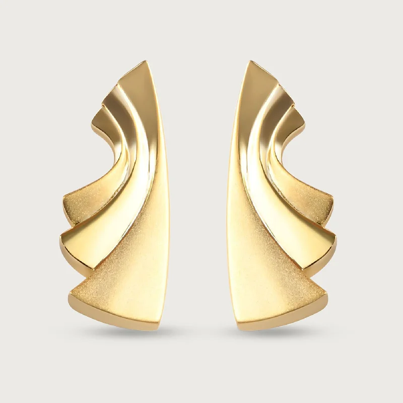 Dainty Floral Jewelry For Feminine Elegance Sandblast Texture Stud Earrings