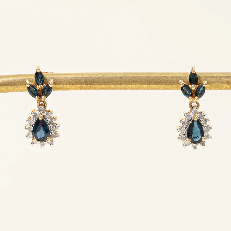 Luxury Handcrafted Jewelry For Elegant Looks Sapphire & Diamond Earrings | 1.20ctw, 0.24ctw |