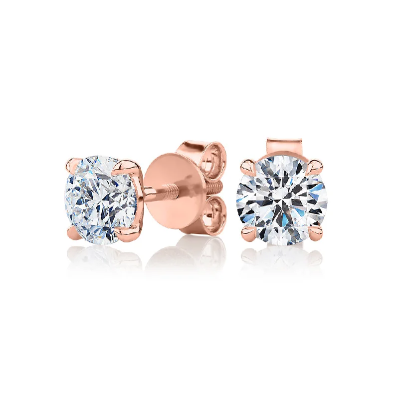 Premium Jewelry At Promotional Prices – Shine Today Signature Simulant Diamond 2.00 carat* TW round brilliant stud earrings in 14 carat rose gold Premium Jewelry At Promotional Prices – Shine Today Signature Simulant Diamond 2.00 carat* TW round brilliant stud earrings in 14 carat rose gold