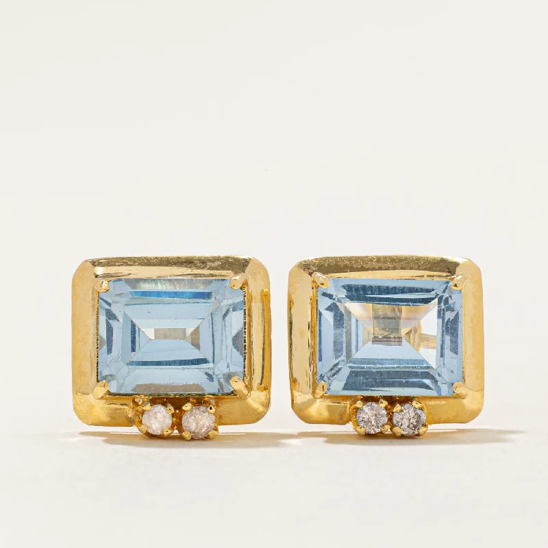 Trendy And Classic Jewelry Now At Reduced Prices Synthetic Spinel & Natural Diamond Earrings | 7.30ctw, 0.15ctw |