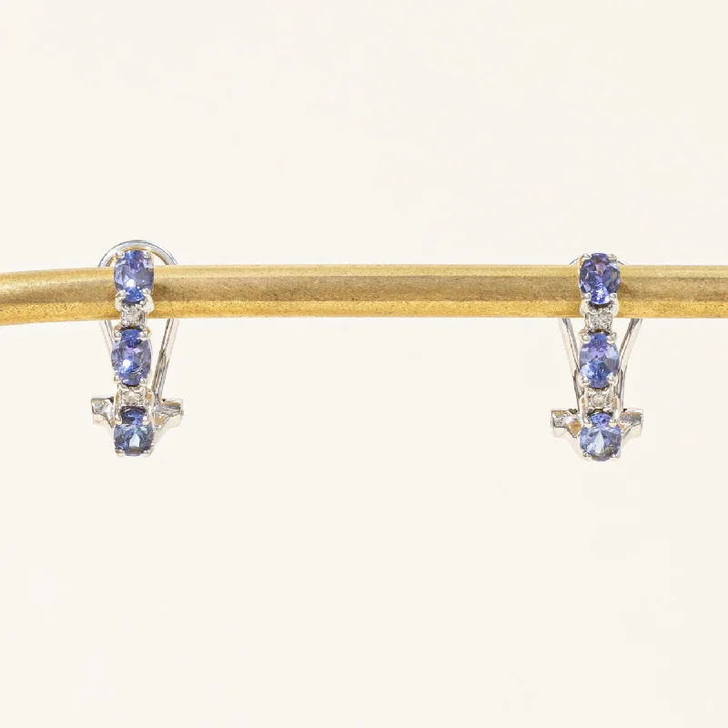 Unique Jewelry Designs Now At Discounted Rates Tanzanite & Diamond Half Hoop Earrings | 0.90ctw, 0.06ctw |