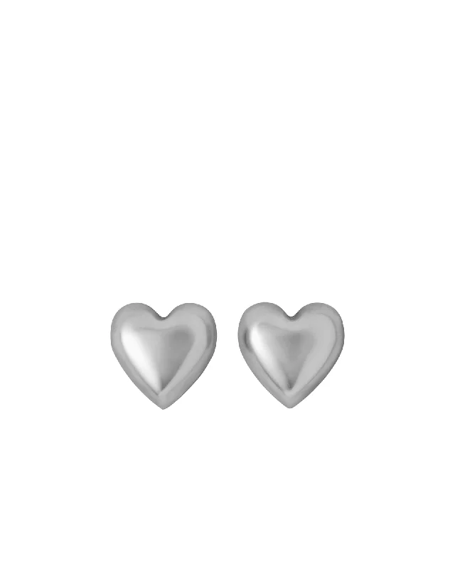 Personalized Jewelry At Special Discount Rates The Puffy Heart Silver Stud Earrings