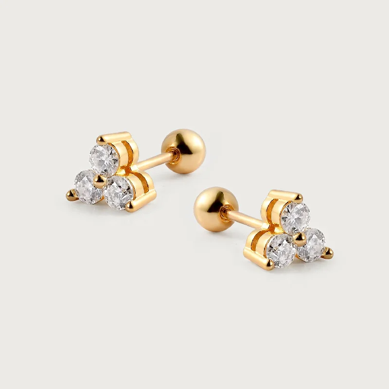 Once-A-Year Jewelry Deals – Shop Before They’Re Gone Trinity Moissanite Sleep Stud Earrings