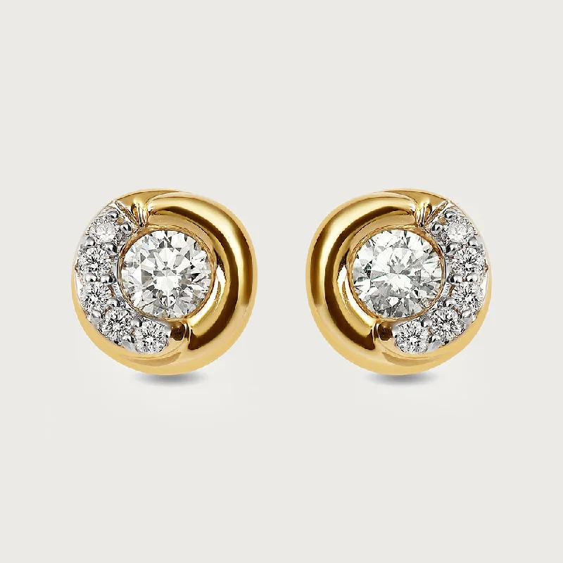 Stunning Statement Jewelry, Unbeatable Discounts Versa Certified Diamonds Stud Earrings in 14K Gold, 0.27 cts. IGI Certified diamonds