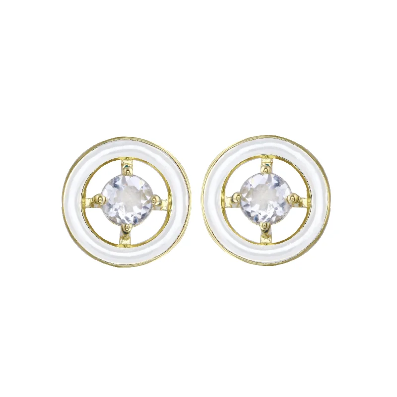Exclusive Jewelry Offers – Shine For Less White Zircon and Enamel Circle Stud Earrings Exclusive Jewelry Offers – Shine For Less White Zircon and Enamel Circle Stud Earrings