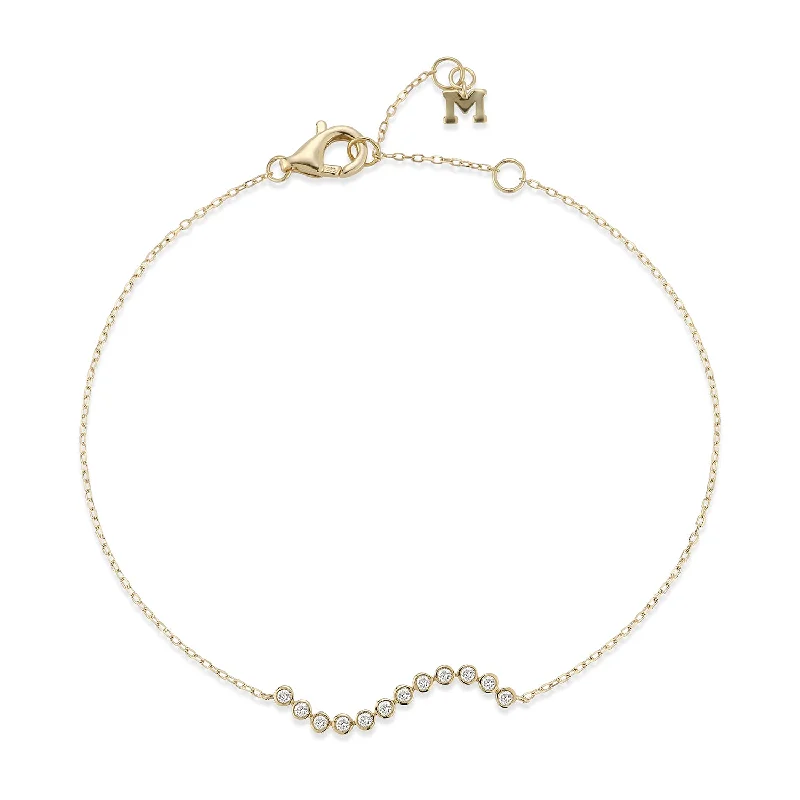 Your Dream Jewelry At Dream Prices 14kt Diamond Bezel Wave Bracelet