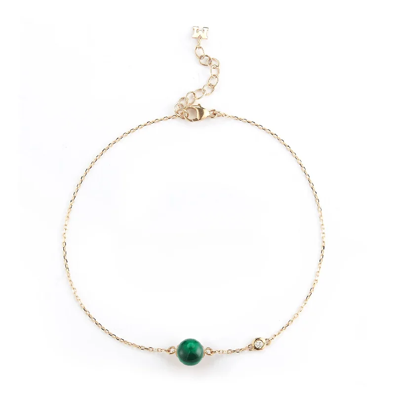 Special Sale On Handcrafted Jewelry – Shop Today 14kt Gold Malachite and Diamond Dot Bracelet Special Sale On Handcrafted Jewelry – Shop Today 14kt Gold Malachite and Diamond Dot Bracelet