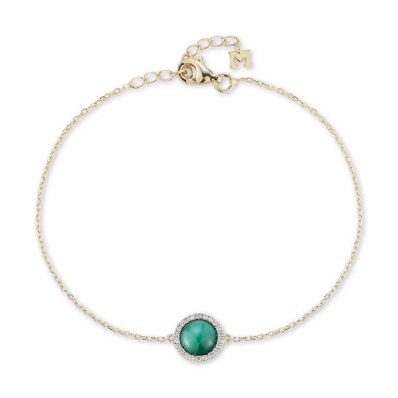 Exclusive Online Jewelry Sale – Don't Wait 14kt Malachite and Diamond Bracelet