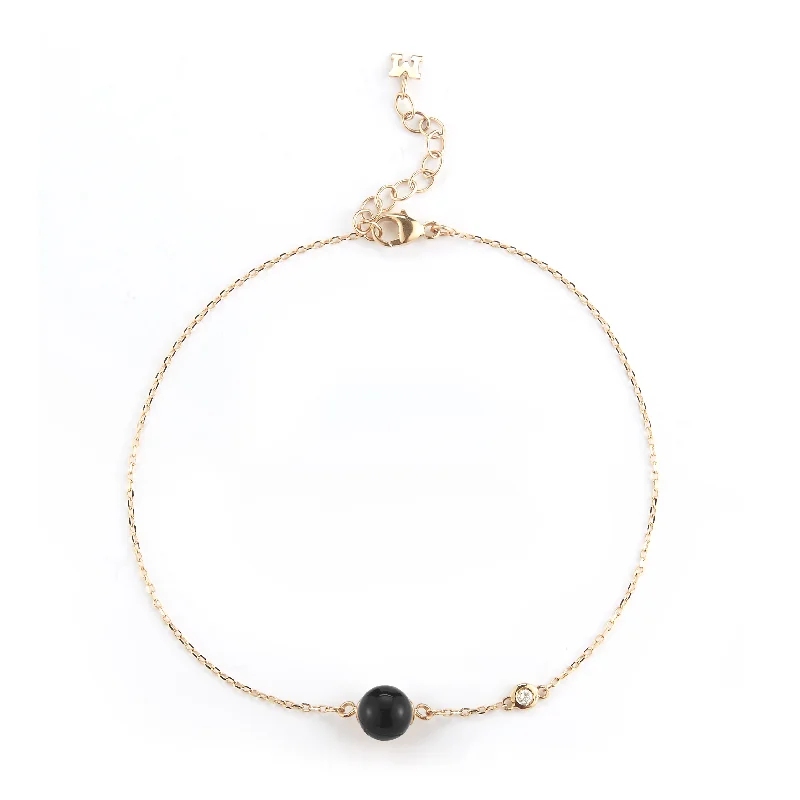 Last Chance To Shop High-End Jewelry At Markdown Prices 14kt Onyx and Diamond Dot Bracelet Last Chance To Shop High-End Jewelry At Markdown Prices 14kt Onyx and Diamond Dot Bracelet