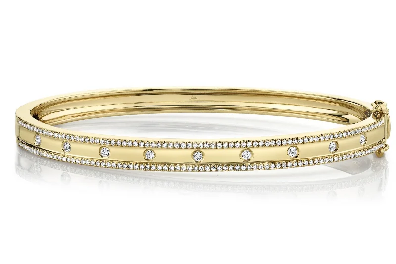Get The Sparkle You Love At Prices You Adore Thin Burnish Set Diamond Lined Stacking Bangle Bracelets