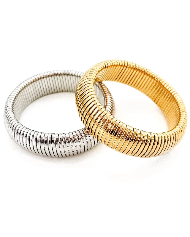 Affordable Luxury Jewelry – Style At A Great Price Baia Thick Coil Bangle Bracelet || Choose Color