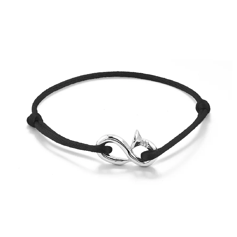 Trending Jewelry Now At Unbeatable Prices Bent Nail on Black Nylon Cord Bracelet
