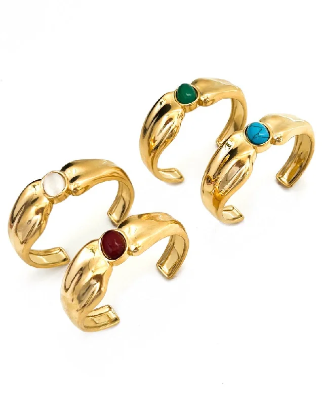 Gorgeous Jewelry, Limited-Time Savings Beverly Gold Stone Cuff Bracelet || Choose Color