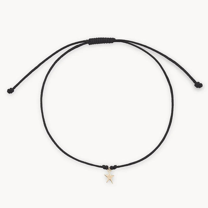 Shop Stylish Jewelry Now And Save Big the bright star contemplation cord bracelet - 10k yellow gold, black cord