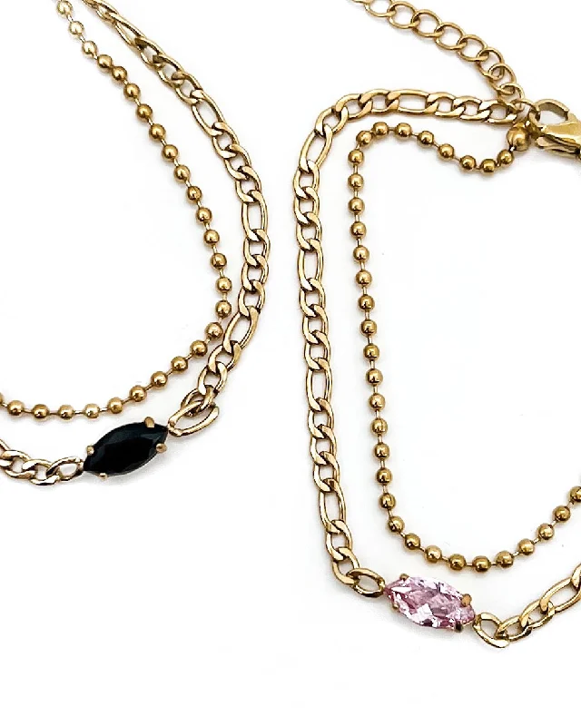 Delicate Crystal Jewelry For Sophisticated Charm Bubble Chain Bracelet || Choose Color