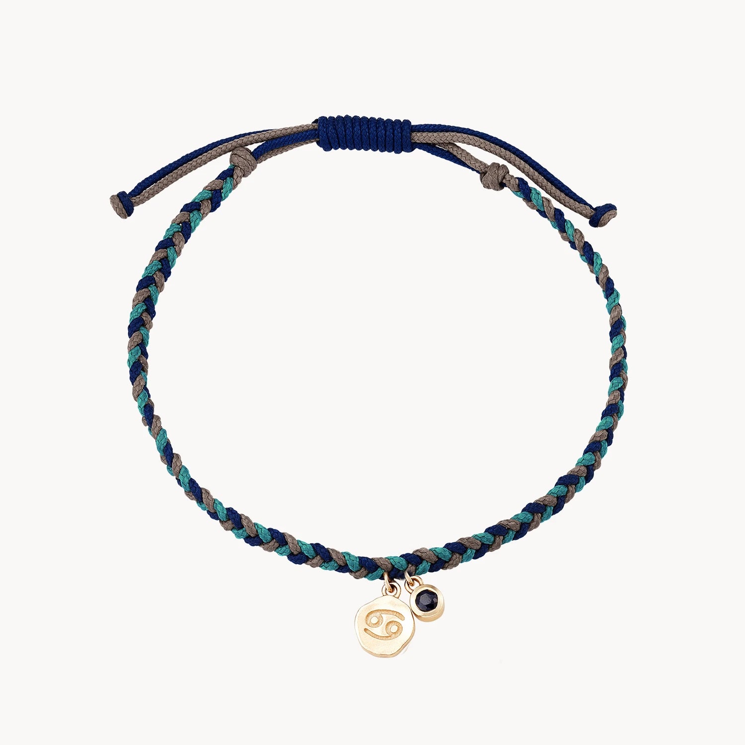 Final Call For Exquisite Jewelry At Reduced Rates cancer zodiac water element bracelet - 10k yellow gold, blue sapphire, cord Final Call For Exquisite Jewelry At Reduced Rates cancer zodiac water element bracelet - 10k yellow gold, blue sapphire, cord