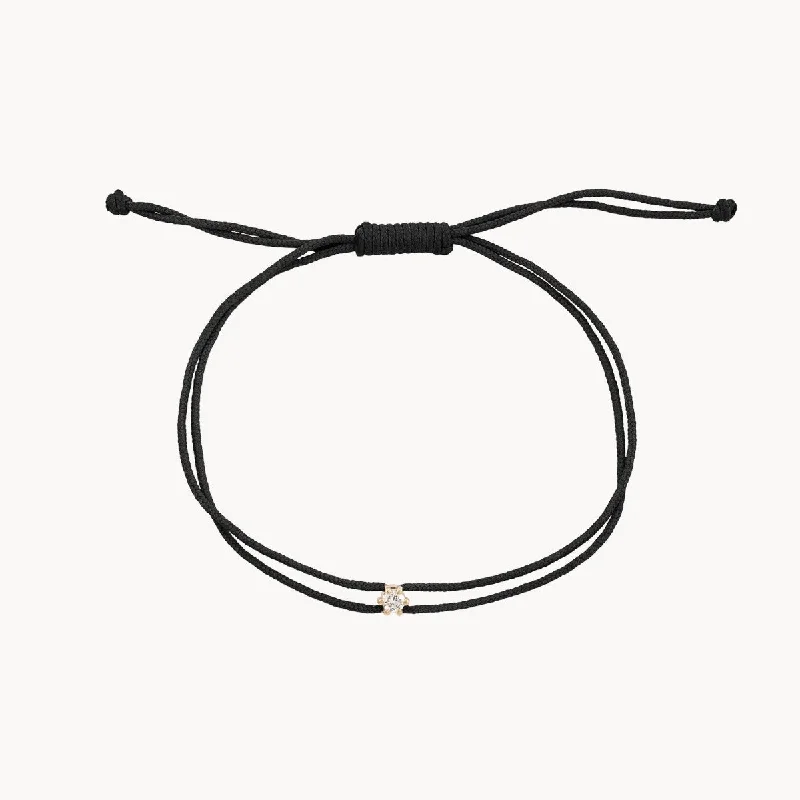 Dazzling Deals On Necklaces, Bracelets, And More the nova diamond black cord bracelet - 10k yellow gold, diamond, black nylon Dazzling Deals On Necklaces, Bracelets, And More the nova diamond black cord bracelet - 10k yellow gold, diamond, black nylon