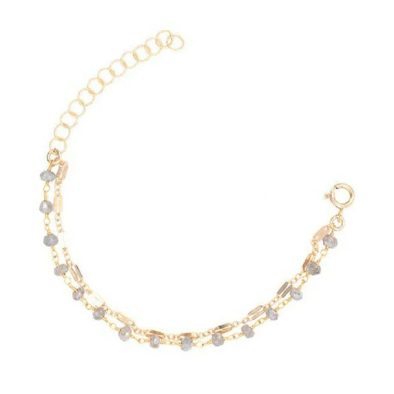 Premium Diamond Jewelry For Unforgettable Moments Double Figaro Bracelet in Labradorite