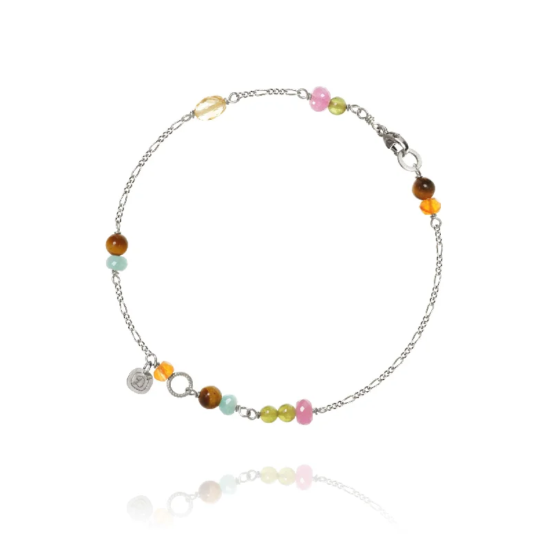 Special Deals On Handcrafted And Designer Jewelry Piccolo Golden Dawn Silver Bracelet w. Gemstones