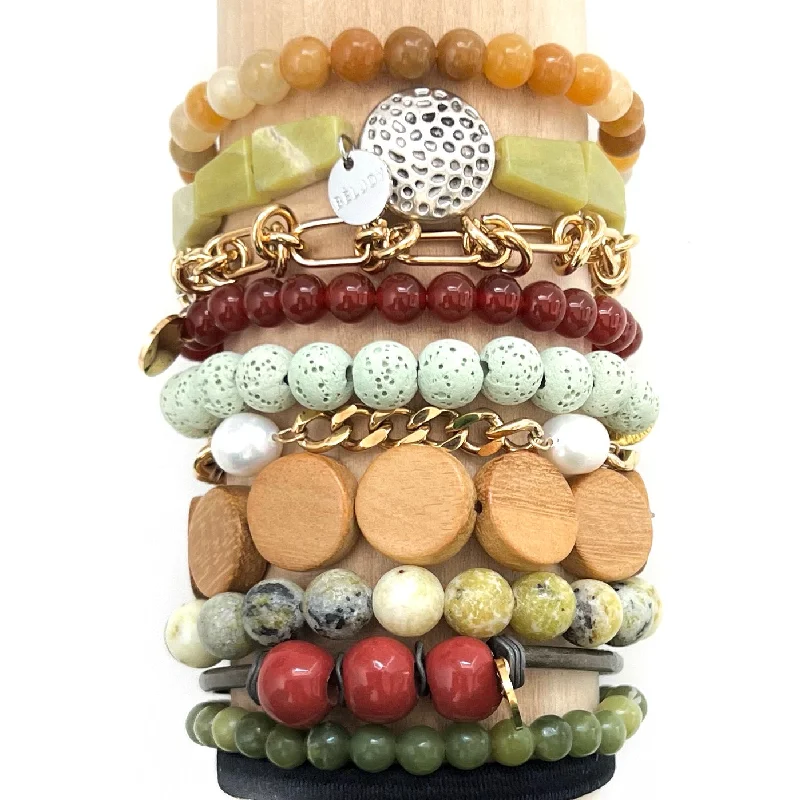 Limited-Time Offer On Elegant Jewelry Pieces Earth Tones Mix Bracelet Collection