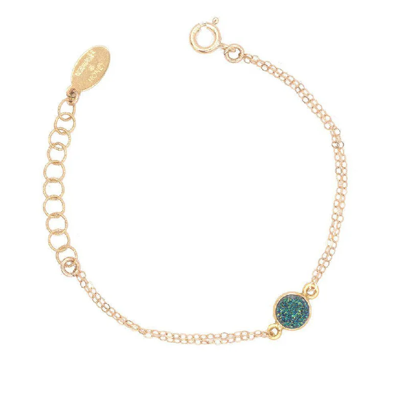 Bohemian-Inspired Jewelry For Free-Spirited Fashion Gemstone Bracelet in Blue Druzy
