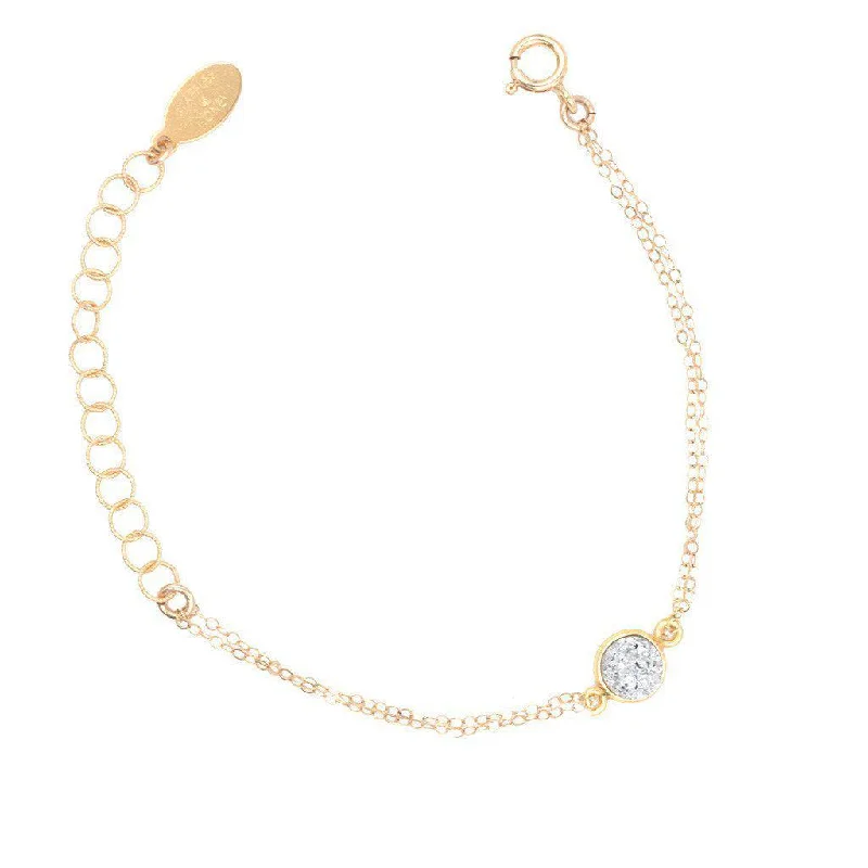Luxury Handcrafted Jewelry For Elegant Looks Gemstone Bracelet in Silver Druzy