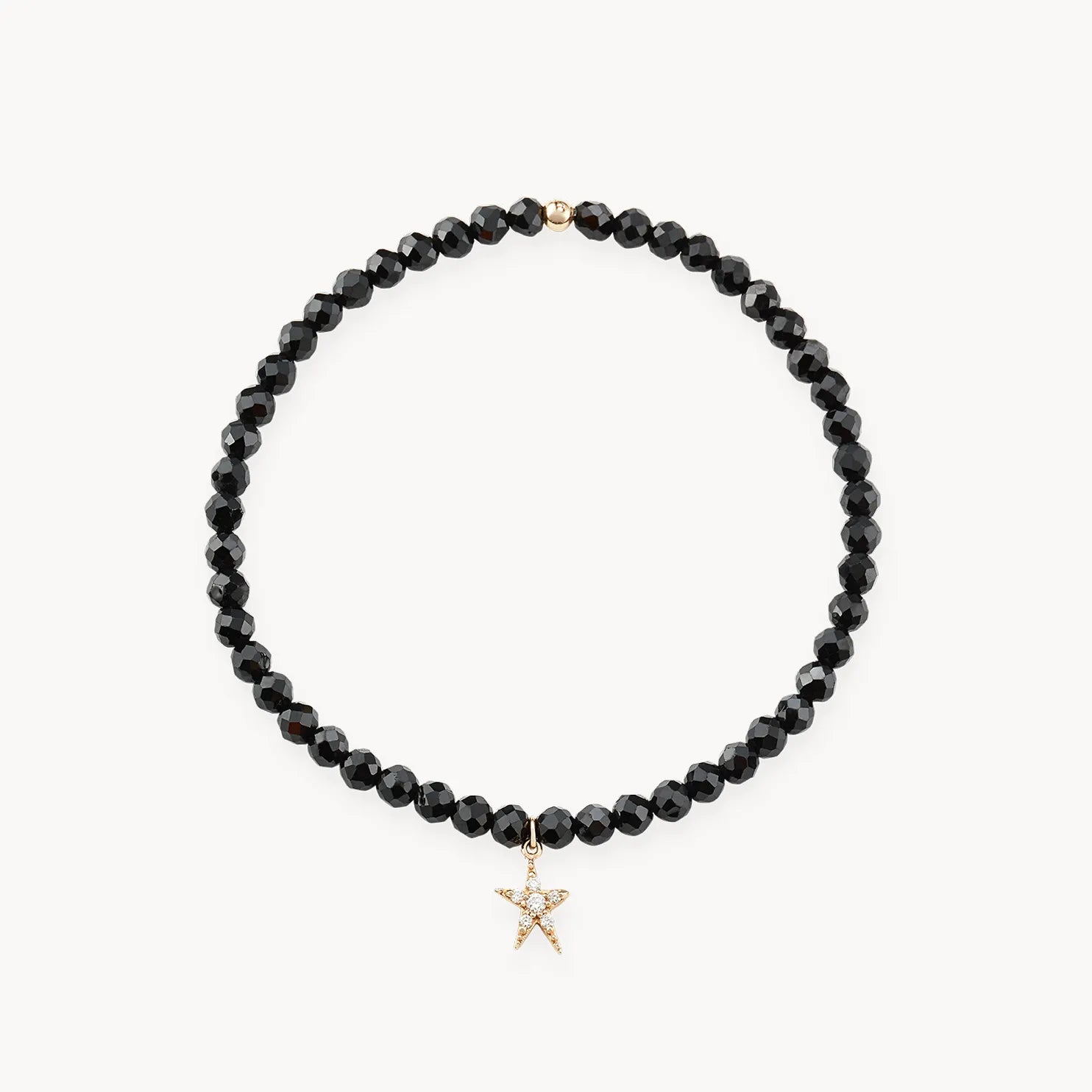 Romantic Heart-Shaped Jewelry For Special Gifts guidance bright star black spinel stretch bracelet - 14k yellow gold
