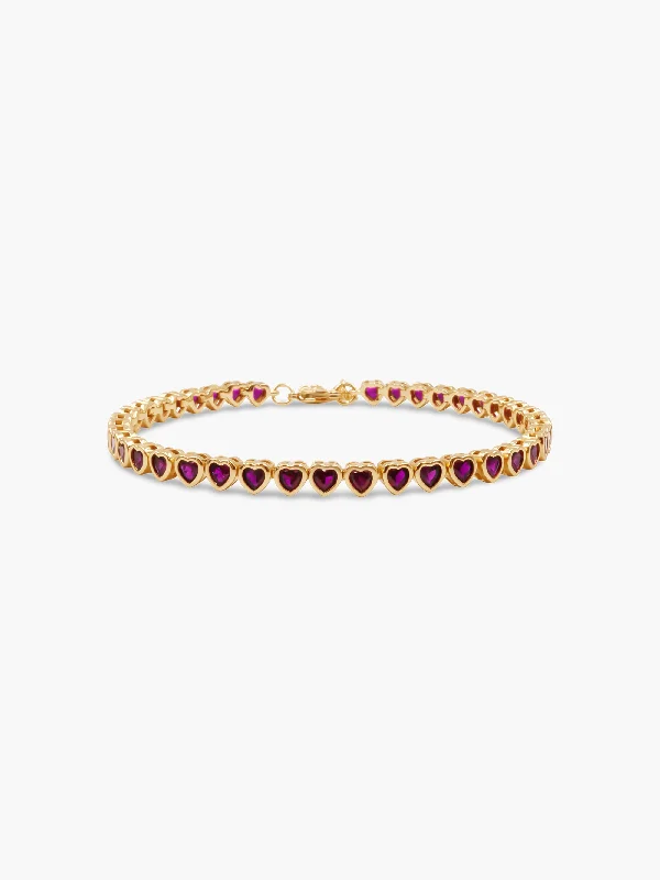 Seasonal Jewelry Clearance – Best Styles At The Lowest Prices Heart Tennis Bracelet - Ruby