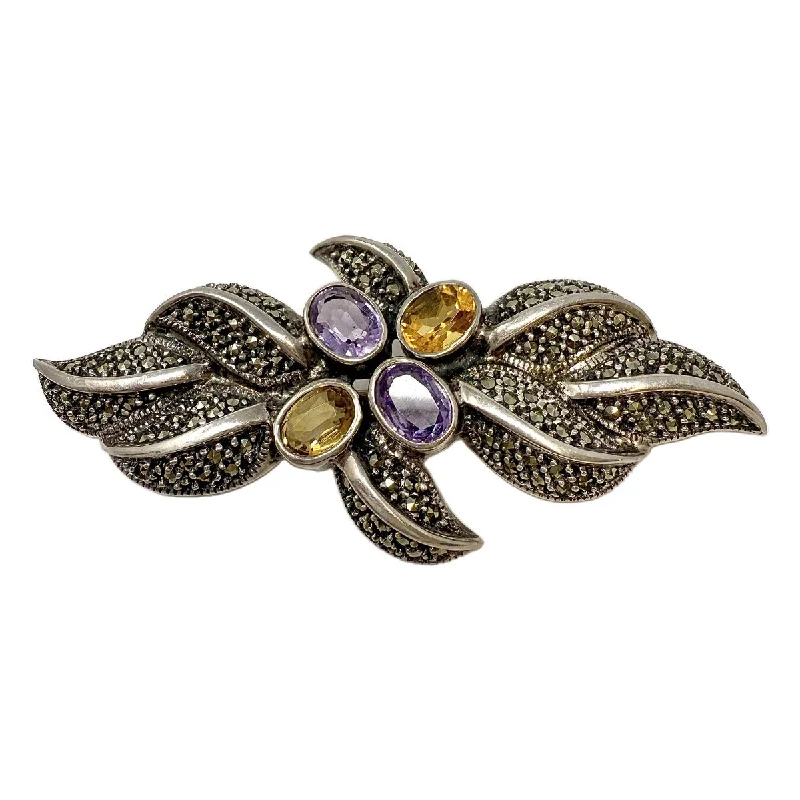 Limited-Time Offer On Premium Jewelry Collections Judith Jack Sterling Silver Pin with Citrine and Amethyst Limited-Time Offer On Premium Jewelry Collections Judith Jack Sterling Silver Pin with Citrine and Amethyst