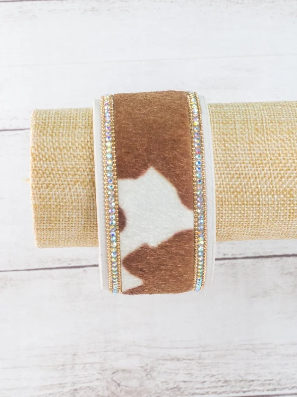 Jewelry Sale – Exclusive Styles At Lower Prices Let's Dance, Cowboy White Brown Cowhide Crystal Cuff Bracelet Jewelry Sale – Exclusive Styles At Lower Prices Let's Dance, Cowboy White Brown Cowhide Crystal Cuff Bracelet