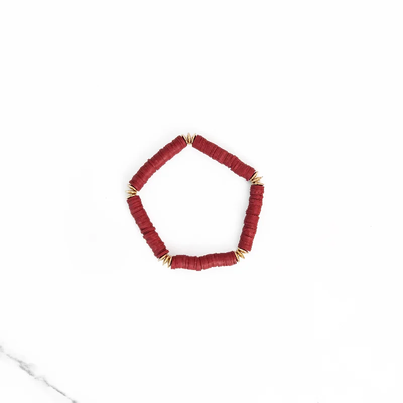 Jewelry Clearance Sale – Final Reductions Maroon Polymer Clay Bracelet