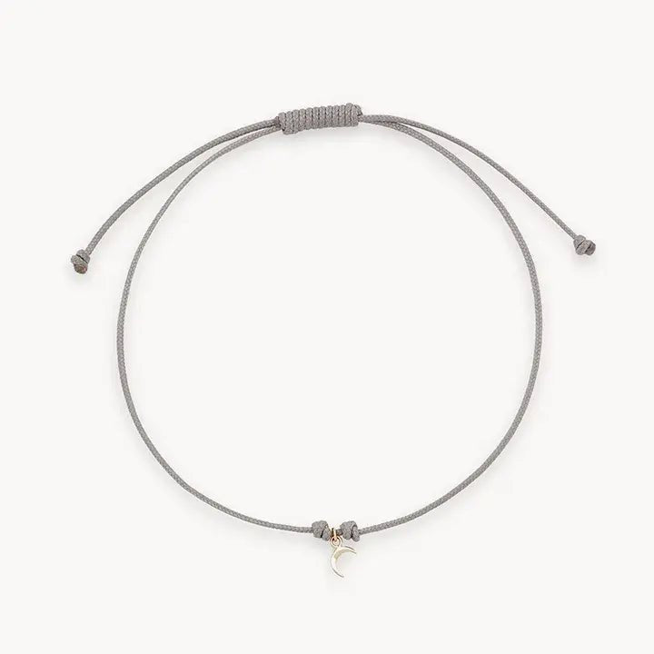 Luxury Jewelry At Unbeatable Discounts the moon phases contemplation cord bracelet - 10k yellow gold, grey cord