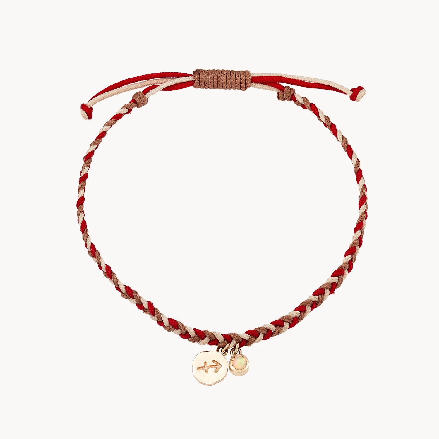 Affordable Glamour – Premium Jewelry For Less sagittarius zodiac fire element cord bracelet - 10k yellow gold, opal, cord Affordable Glamour – Premium Jewelry For Less sagittarius zodiac fire element cord bracelet - 10k yellow gold, opal, cord