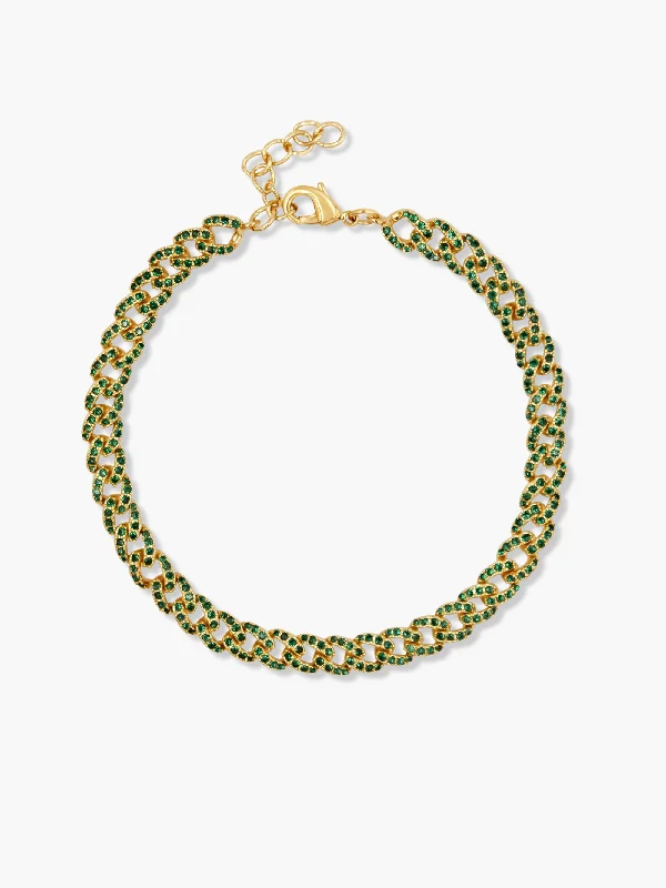 Handcrafted Jewelry Sale – Unique Designs At Low Prices Sparkle Cuban Link Bracelet - Green