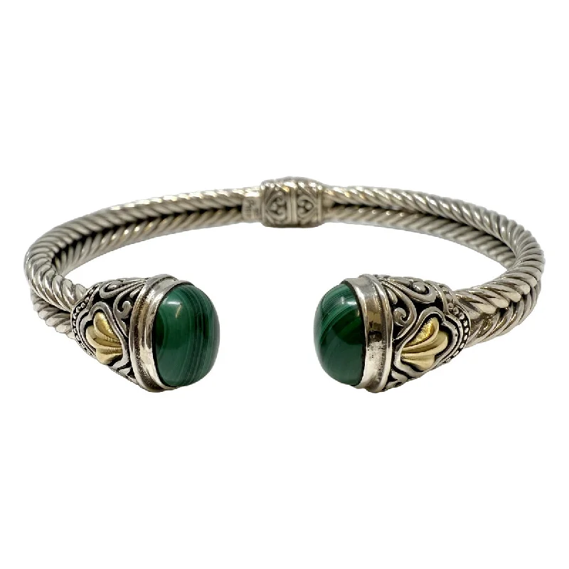 Trending Jewelry Styles Now At Limited-Time Discounts Sterling Silver Hinged Cuff Bracelet with Malachite and 18K Gold Accent Trending Jewelry Styles Now At Limited-Time Discounts Sterling Silver Hinged Cuff Bracelet with Malachite and 18K Gold Accent