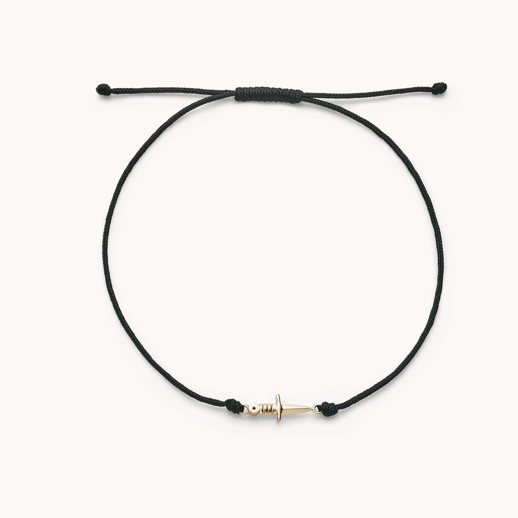 Flash Sale On Stunning Jewelry – Don't Miss Out the dagger contemplation cord bracelet - 10k yellow gold, black cord