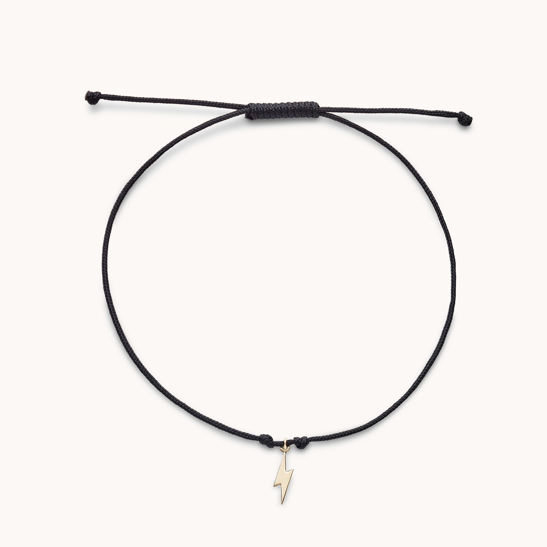 Seasonal Jewelry Deals – Elevate Your Style the lightning bolt contemplation cord bracelet - 10k yellow gold, black cord