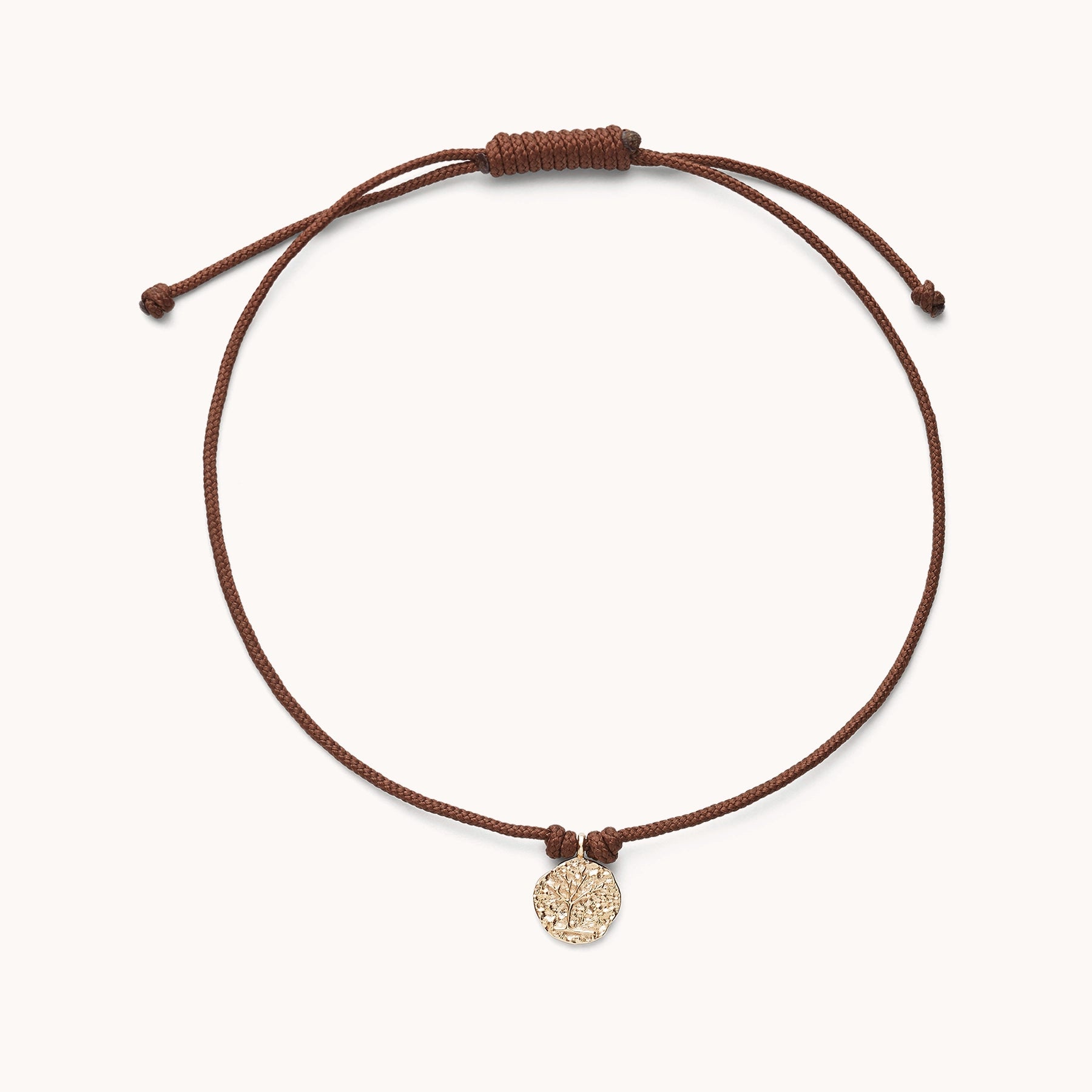 Seasonal Jewelry Sale – Upgrade Your Collection the tree of life contemplation cord bracelet - 10k yellow gold, brown cord