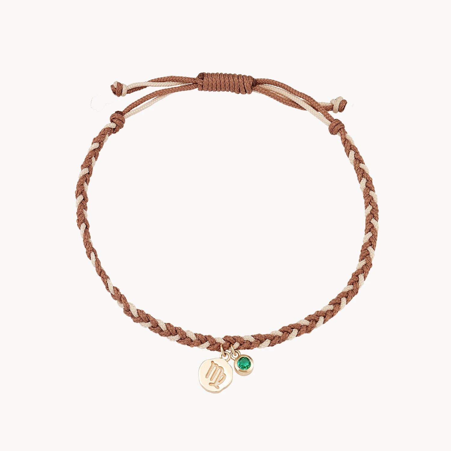 Dazzle In Elegance With Our Biggest Jewelry Sale virgo zodiac earth element cord bracelet - 10k yellow gold, emerald, cord Dazzle In Elegance With Our Biggest Jewelry Sale virgo zodiac earth element cord bracelet - 10k yellow gold, emerald, cord