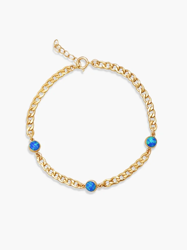 Last Chance To Grab Your Favorite Jewelry At A Discount Blue Opal Cuban Link Bracelet