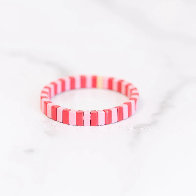Timeless Jewelry Styles At Wallet-Friendly Prices XOXO Pink and Red Tile Bracelet