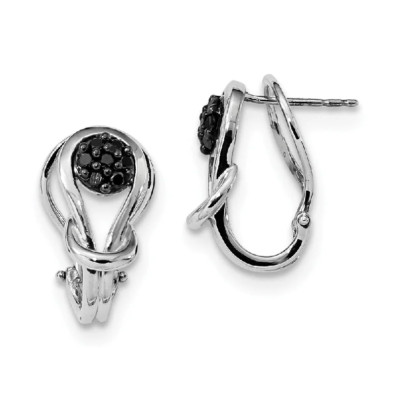 Affordable Glamour – Premium Jewelry At Special Prices 1/4 Ctw Black Diamond Love Knot Omega Back Earrings in Sterling Silver Affordable Glamour – Premium Jewelry At Special Prices 1/4 Ctw Black Diamond Love Knot Omega Back Earrings in Sterling Silver