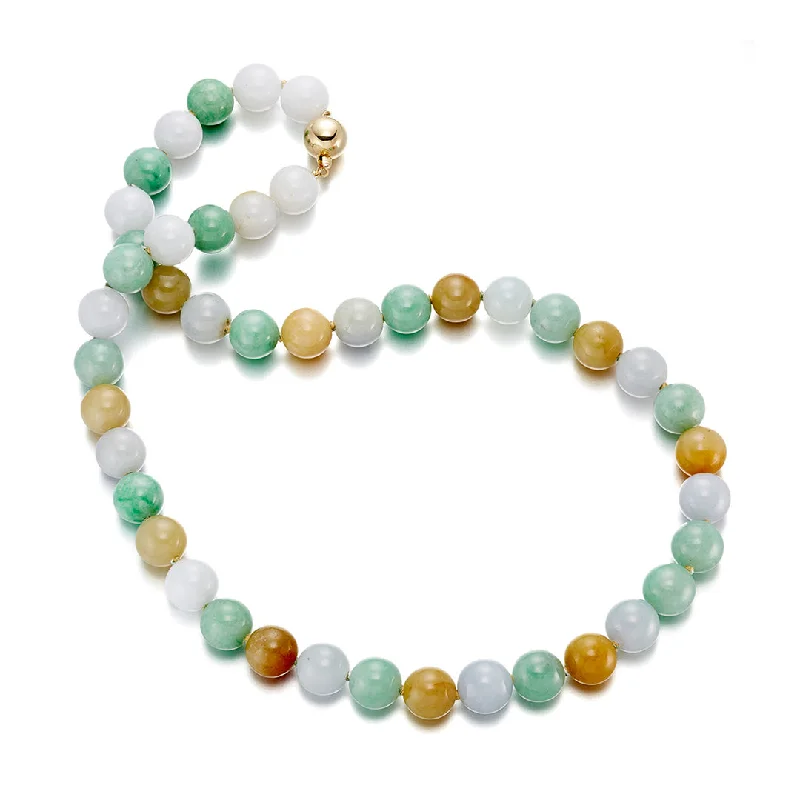 Don't Miss These Dazzling Jewelry Discounts 12.5-13.5mm Multi-Color Jade Bead Necklace Don't Miss These Dazzling Jewelry Discounts 12.5-13.5mm Multi-Color Jade Bead Necklace